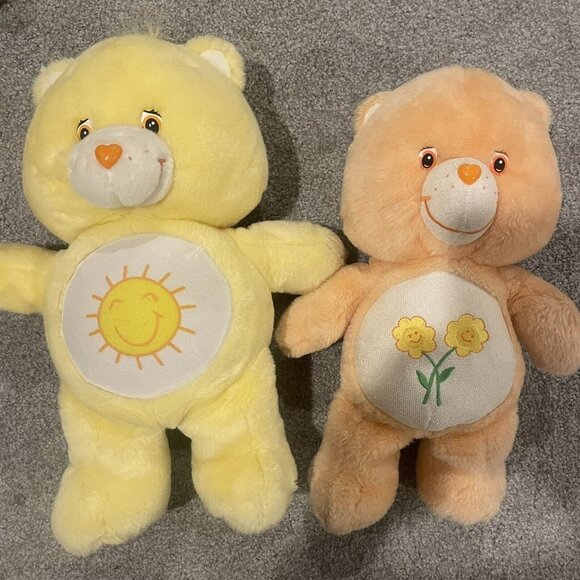 Vintage 2002 '03 Funshine & Friend Bear Battery Operated Care Bear Lot Pair - Picture 1 of 7